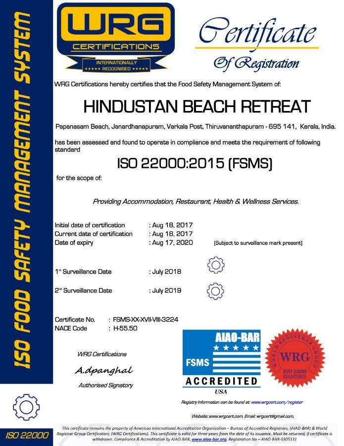 Hindustan Beach Retreat Varkala Esterno foto